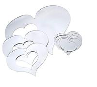 Create idea Lot de 16 stickers muraux en acrylique - Motif cœur gris