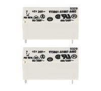 Create idea Lot de 2 Relais V23061-A1007-A402 24 V CC Contact Normalement Ouvert SPST 4 Broches 8 A 250 V CA pour Contrôle Industriel