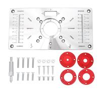 Create idea Plaque d'insertion Table de Toupie Compatible avec Makita Routeurs Machine de Découpe en Alliage d'aluminium avec Anneaux d'insertion de Routeur et Vis de Fixation