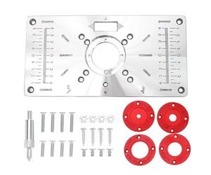 Create idea Plaque d'insertion Table de Toupie Compatible avec Makita Routeurs Machine de Découpe en Alliage d'aluminium avec Anneaux d'insertion de Routeur et Vis de Fixation