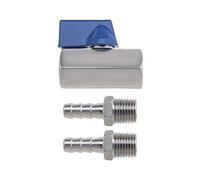 Create idea Robinet à Bille 1/4 Pouce en Acier Inoxydable Mini Connecteur de Style NPT Femelle et Robinet d'arrêt Mâle 8mm