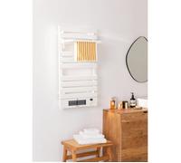CREATE Sèche-serviettes WARMTOWEL Pro – Chauffage céramique, 1500W, étagère 3 barres, Blanc