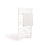 CREATE / Warm Towel 500W / Porte-Serviettes électrique Blanc avec étagère 1 Barre / 96,9x5x55 cm/pour Sol ou Mur, minuteur, écran LCD, Basse consommation, temporisateur