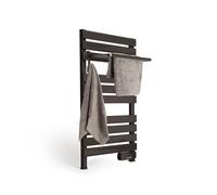CREATE / Warm Towel 500W / Sèche-Serviettes électrique Noir avec étagère / 96,9x5x55 cm/pour Sol ou Mur, minuterie, écran LCD, Faible consommation, temporisateur