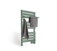 CREATE / Warm Towel 500W / Sèche-Serviettes électrique Vert Sauge avec étagère / 96,9x5x55 cm/pour Sol ou Mur, minuterie, écran LCD, Faible consommation, temporisateur