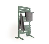 CREATE / Warm Towel 500W / Sèche-Serviettes électrique Vert Sauge avec Pieds et étagère / 103x5x55 cm/pour Sol ou Mur, minuterie, écran LCD, Faible consommation, temporisateur