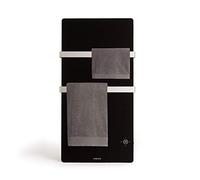 Create/Warm Towel Crystal 600W/Sèche-serviettes électrique en Verre avec WiFi,Noir/ 2 Porte-Serviettes,écran LED,Protection IP24