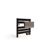 CREATE / Warm Towel Mini/Porte-Serviettes électrique sur Pied ou Mural Noir avec étagère / 52,3x8x55,8cm / Faible consommation, sèche-Serviettes, Silencieux, Ultra-Fin, 150 W