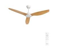 CREATE / WIND BALANCE/Ventilateur de plafond avec lumière blanc bois naturel avec télécommande / 40W, Silencieux, Ø132 cm, 6 vitesses, programmable, fonction été-hiver, lumière LED 3 températures