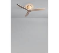 CREATE / WIND CALM CUSTOM RATTAN/Ventilateur de plafond en rotin clair avec pales en bois naturel sable et télécommande / 40W, Silencieux, Ø132 cm, 6 vitesses