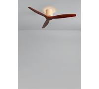 WIND CALM CUSTOM RATTAN - Ventilateur de plafond 40W silencieux Ø132 cm avec éclairage LED dans le corps et la lampe -