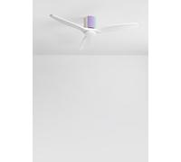 CREATE Wind Calm Custom Woven Ventilateur de plafond avec lumière corde blanche, lavande et sauge pales blanches avec télécommande, 40 W, silencieux, fonction vernan-hiver, Ø132 cm, lumière LED 3