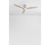 CREATE Wind Calm Custom Woven Ventilateur de plafond avec lumière corde blanche, lavande et sauge pales sable avec télécommande, 40 W, silencieux, fonction vernan-hiver, Ø132 cm, lumière LED 3