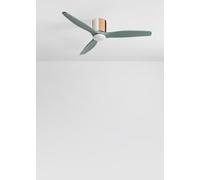 Ventilateur de plafond WIND CALM CUSTOM WOVEN - Silencieux 40W Ø132 cm en bois, lumière LED, fonction été/hiver, programmable