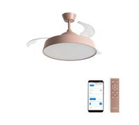 CREATE / WIND CLEAR CONTOUR/Ventilateur de plafond avec éclairage moca avec Wi-Fi et télécommande / 40 W, minuterie, Ø 107 cm, pales rétractables, 3 intensités lumineuses