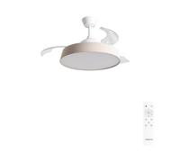 WIND CLEAR CONTOUR - Ventilateur De Plafond Silencieux 40 W Ø107 Cm Avec Pales Rétractables Et Lumière LED Télécommande