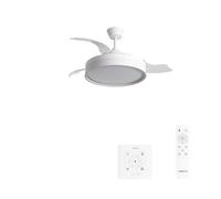 WIND CLEAR EDGE Ventilateur de plafond silencieux 40 W, Ø 107 cm, pales rétractables, avec éclairage LED et télécommande murale