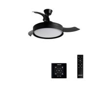 WIND CLEAR EDGE Ventilateur de plafond silencieux 40 W, Ø 107 cm, pales rétractables, avec éclairage LED et télécommande murale
