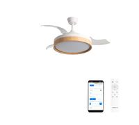 WIND CLEAR EDGE Ventilateur de plafond silencieux 40 W, Ø 107 cm, pales rétractables, avec éclairage LED et Wi-Fi
