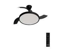 CREATE / WIND CLEAR STUDIO M/Ventilateur de plafond avec lumière noir avec télécommande / 40W, Ø108 cm, 6 vitesses, pales rétractables, 3 températures de lumière, fonction été-hiver