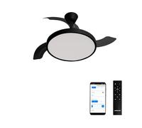 CREATE / WIND CLEAR STUDIO M/Ventilateur de plafond avec lumière noir avec Wifi et télécommande / 40W, Ø108 cm, 6 vitesses, pales rétractables, 3 températures de lumière, fonction été-hiver