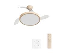 CREATE / WIND CLEAR STUDIO M/Ventilateur de plafond avec lumière sable avec commande murale et télécommande / 40W, Ø108 cm, pales rétractables, 3 températures de lumière, fonction été-hiver