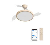 CREATE / WIND CLEAR STUDIO M/Ventilateur de plafond avec lumière sable avec Wifi et télécommande / 40W, Ø108 cm, 6 vitesses, pales rétractables, 3 températures de lumière, fonction été-hiver