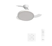 CREATE / WIND CLEAR STUDIO S/Ventilateur de plafond avec lumière blanc avec contrôleur mural et télécommande / 40W, Ø 91 cm, pales rétractables, 3 températures de lumière, fonction été-hiver