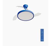 WIND CLEAR STUDIO - Ventilateur De Plafond 40W Silencieux Avec Pales Rétractables Et Lumière LED, Plusieurs Tailles Télécommande