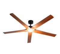 CREATE / WIND INDUSTRIAL WOOD XL/Ventilateur de plafond avec lumière 100% bois avec télécommande / 40W, Silencieux, Ø165 cm, 6 vitesses, programmable, fonction été-hiver