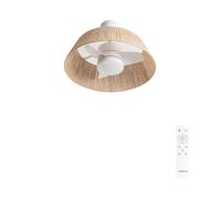 WIND LAMP NATURAL WOVEN - Ventilateur De Plafond Silencieux 25W Ø60cm Avec Lumière LED Avec Lumière