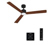 CREATE / WIND MODERN L/Ventilateur de plafond avec lumière noir bois sombre avec contrôleur mural et télécommande / 40W, Lumière LED 3 températures, Ø152 cm, 6 vitesses, fonction été-hiver.