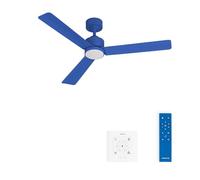 CREATE / WIND MODERN M/Ventilateur de plafond avec lumière bleu cobalt avec contrôleur mural et télécommande / 40W, Lumière LED 3 températures, Ø132 cm, programmable, 6 vitesses, fonction été-hiver.
