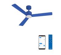 CREATE / WIND MODERN M/Ventilateur de plafond avec lumière bleu cobalt avec Wifi et télécommande / 40W, Lumière LED 3 températures, Ø132 cm, programmable, 6 vitesses, fonction été-hiver.