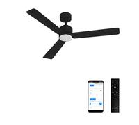 CREATE / WIND MODERN M/Ventilateur de plafond avec lumière noir avec Wifi et télécommande / 40W, Lumière LED 3 températures, Ø132 cm, programmable, 6 vitesses, fonction été-hiver.