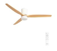 CREATE / WINDCALM L/Ventilateur de plafond ABS avec lumière blanc pales effet bois clair avec télécommande / 40W, Minuterie, Ø152 cm, 6 vitesses, 3 températures de lumière, fonction été-hiver