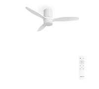 CREATE / WINDCALM LINE/Ventilateur de plafond blanc avec lumière avec télécommande, lignes verticales / 40W, Ø132 cm, 6 vitesses, 3 températures de lumière, minuterie, fonction été-hiver