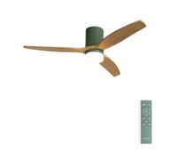 CREATE / WINDCALM M/Ventilateur de plafond ABS avec lumière vert sauge, pales effet bois clair et télécommande / 40W, Minuterie, Ø132 cm, 6 vitesses, 3 températures de lumière, fonction été-hiver