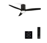 CREATE / WINDCALM NATURAL WOOD M/Ventilateur de plafond avec lumière noir avec contrôleur et télécommande / 40W, Minuterie, Ø132 cm, 6 vitesses, 3 températures de lumière, fonction été-hiver