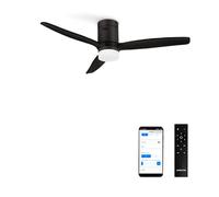 CREATE / WINDCALM NATURAL WOOD M/Ventilateur de plafond avec lumière noir avec WiFi et télécommande / 40W, Minuterie, Ø132 cm, 6 vitesses, 3 températures de lumière, fonction été-hiver