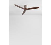 CREATE / WINDCALM NATURAL WOOD M/Ventilateur de plafond nickel avec pales en bois noyer et télécommande / 40W, Minuterie, Ø132 cm, 6 vitesses, silencieux, fonction été-hiver