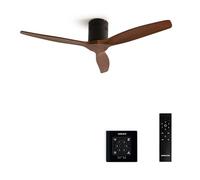 CREATE / WINDCALM NATURAL WOOD M/Ventilateur de plafond noir pales bois foncé avec contrôleur et télécommande / 40W, Minuterie, Ø132 cm, silencieux, 6 vitesses, fonction été-hiver