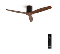 CREATE / WINDCALM NATURAL WOOD M/Ventilateur de plafond noir pales bois foncé avec télécommande / 40W, Minuterie, Ø132 cm, silencieux, 6 vitesses, fonction été-hiver