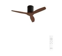 CREATE / WINDCALM NATURAL WOOD S/Ventilateur de plafond noir pales bois foncé télécommande / 40W, Minuteur, Ø112 cm, 6 vitesses, 3 températures LED, fonction été-hiver