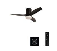 CREATE / WINDCALM S/Ventilateur de plafond ABS avec lumière noir avec contrôleur et télécommande / 40W, Silencieux, Ø112 cm, 6 vitesses, 3 températures de lumière, minuterie, fonction été-hiver