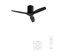 CREATE / WINDCALM S/Ventilateur de plafond ABS noir avec contrôleur et télécommande/Silencieux, Ø112 cm, 6 vitesses, minuterie, fonction été-hiver