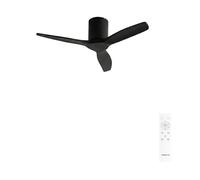 CREATE / WINDCALM S/Ventilateur de plafond ABS noir avec télécommande/Silencieux, Ø112 cm, 6 vitesses, minuterie, fonction été-hiver