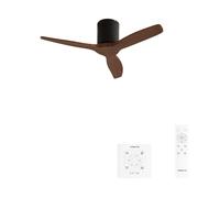 CREATE / WINDCALM S/Ventilateur de plafond ABS noir pales effet bois foncé avec contrôleur et télécommande/Silencieux, Ø112 cm, 6 vitesses, minuterie, été-hiver
