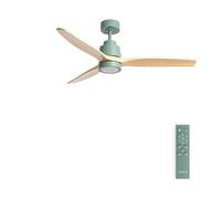 CREATE / WINDSTYLANCE M/Ventilateur de plafond ABS avec lumière vert sauge, pales effet bois naturel avec télécommande/ 40W, silencieux, Ø132 cm, 6 vitesses, minuterie, été-hiver, double hauteur