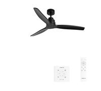 CREATE / WINDSTYLANCE M/Ventilateur plafond ABS noir + contrôleur et télécommande / 40W, Silencieux, Ø132 cm, 6 vitesses, minuterie, été-hiver, double hauteur, moteur DC
